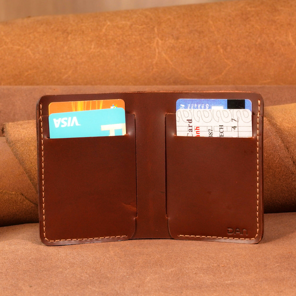 Personalized Hand-Stitched Leather Bifold Wallet