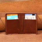 Personalized Hand-Stitched Leather Bifold Wallet