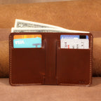 Personalized Hand-Stitched Leather Bifold Wallet