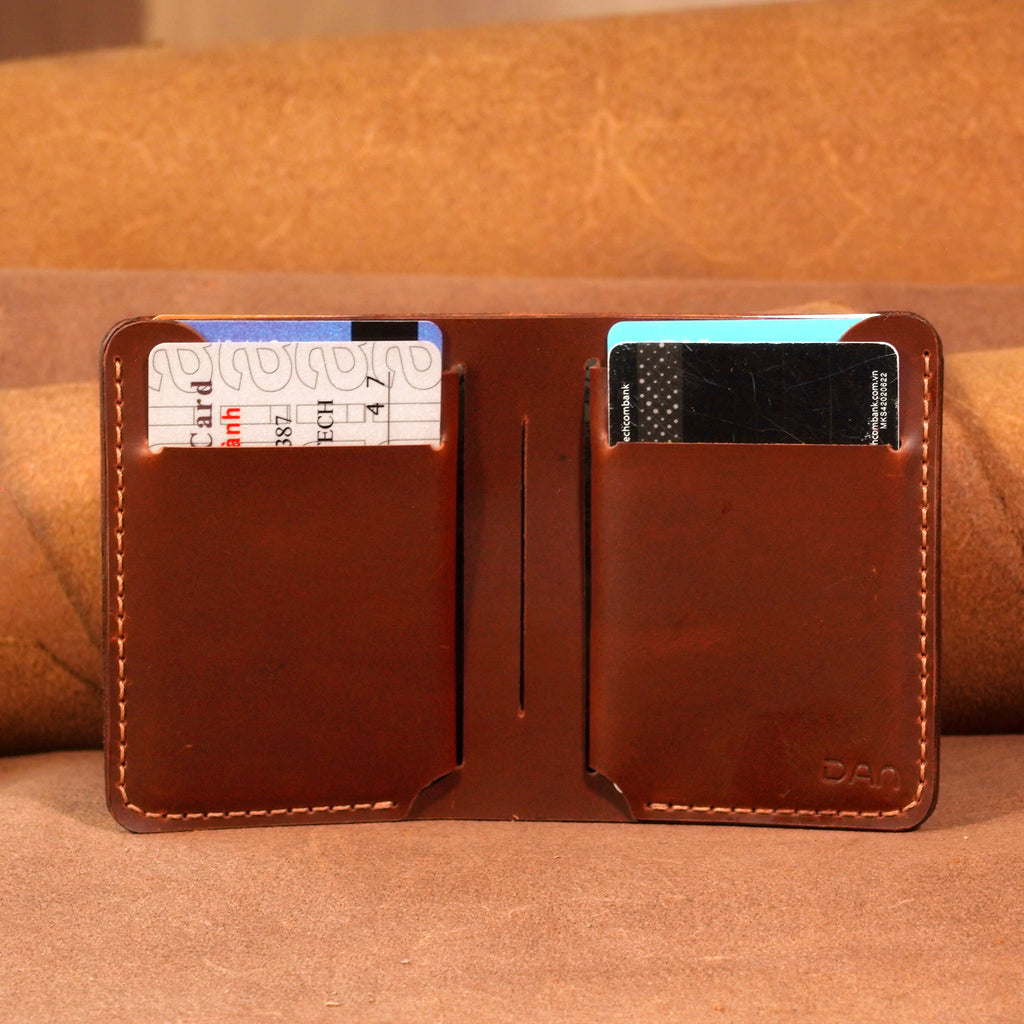 Cowhide Bifold Wallet with 6 Card Slots