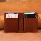 Cowhide Bifold Wallet with 6 Card Slots