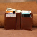 Cowhide Bifold Wallet with 6 Card Slots