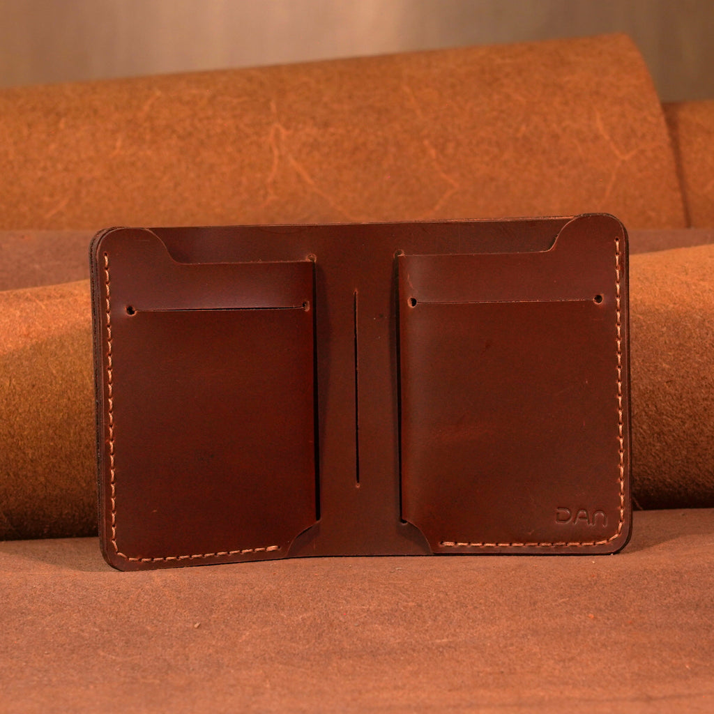 Cowhide Bifold Wallet with 6 Card Slots