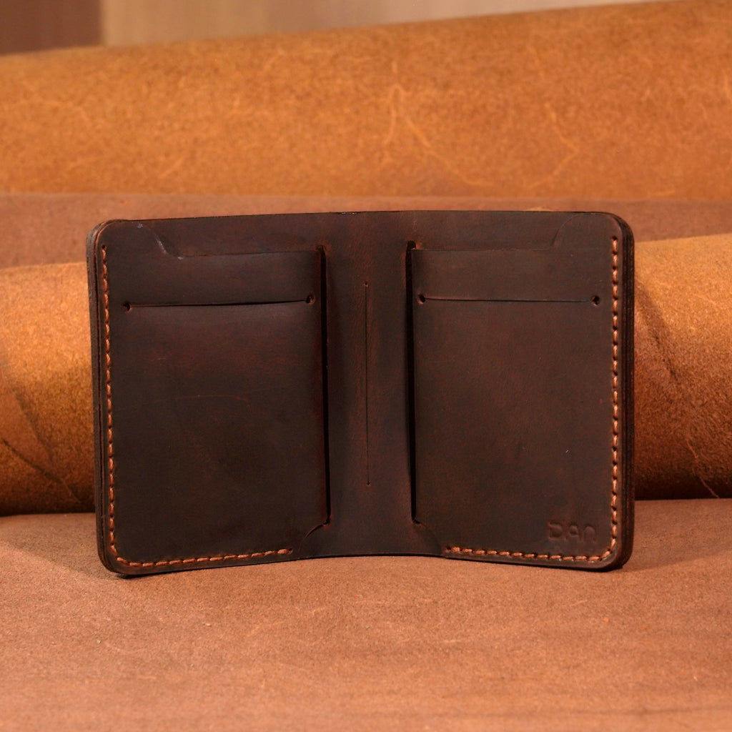 Cowhide Bifold Wallet with 6 Card Slots