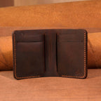 Cowhide Bifold Wallet with 6 Card Slots