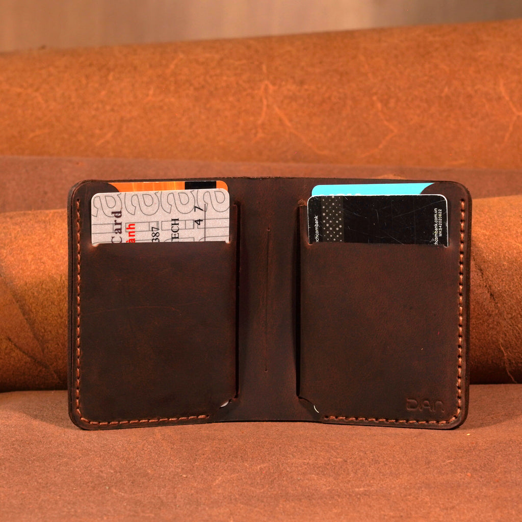 Cowhide Bifold Wallet with 6 Card Slots