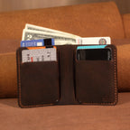 Cowhide Bifold Wallet with 6 Card Slots