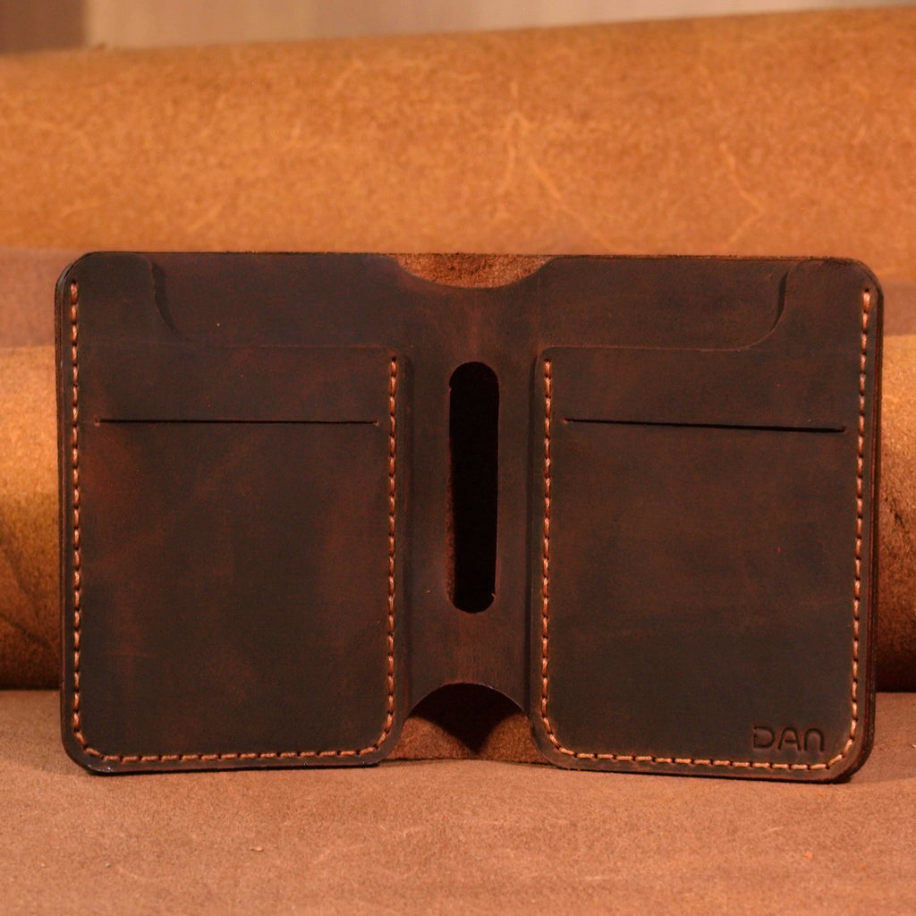 Personalized Hand-Stitched Leather Bifold Wallet