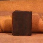 Personalized Hand-Stitched Leather Bifold Wallet
