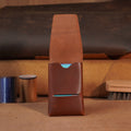 Compact Leather Card Wallet with Tuck-Flap Closure