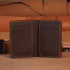 Vertical Cowhide Leather Wallet