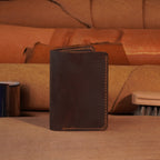 Vertical Cowhide Leather Wallet