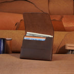 Compact Leather Flap Card Wallet