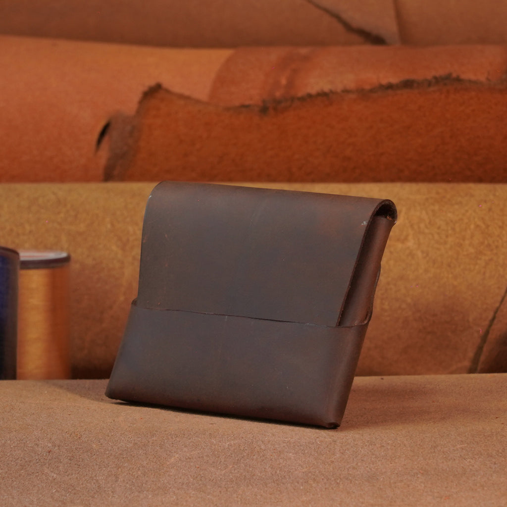 Compact Leather Flap Card Wallet