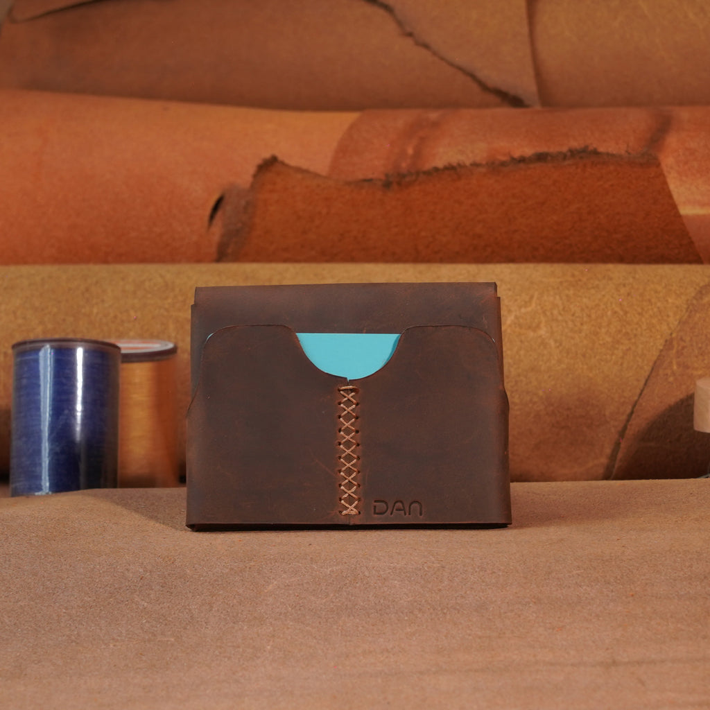 Compact Leather Flap Card Wallet