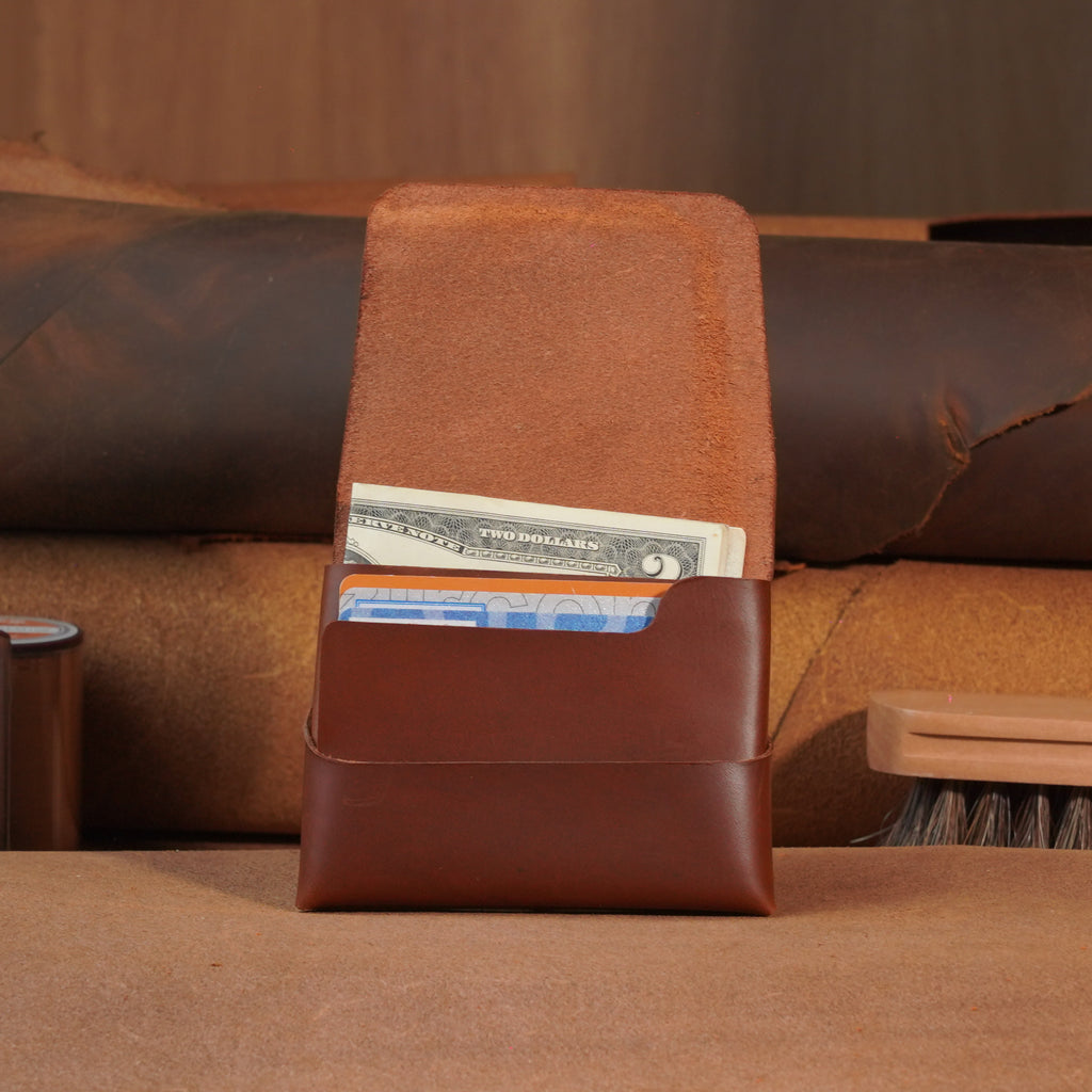 Compact Leather Flap Card Wallet