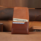 Compact Leather Flap Card Wallet