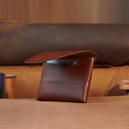 Compact Leather Flap Card Wallet
