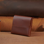 Compact Leather Flap Card Wallet