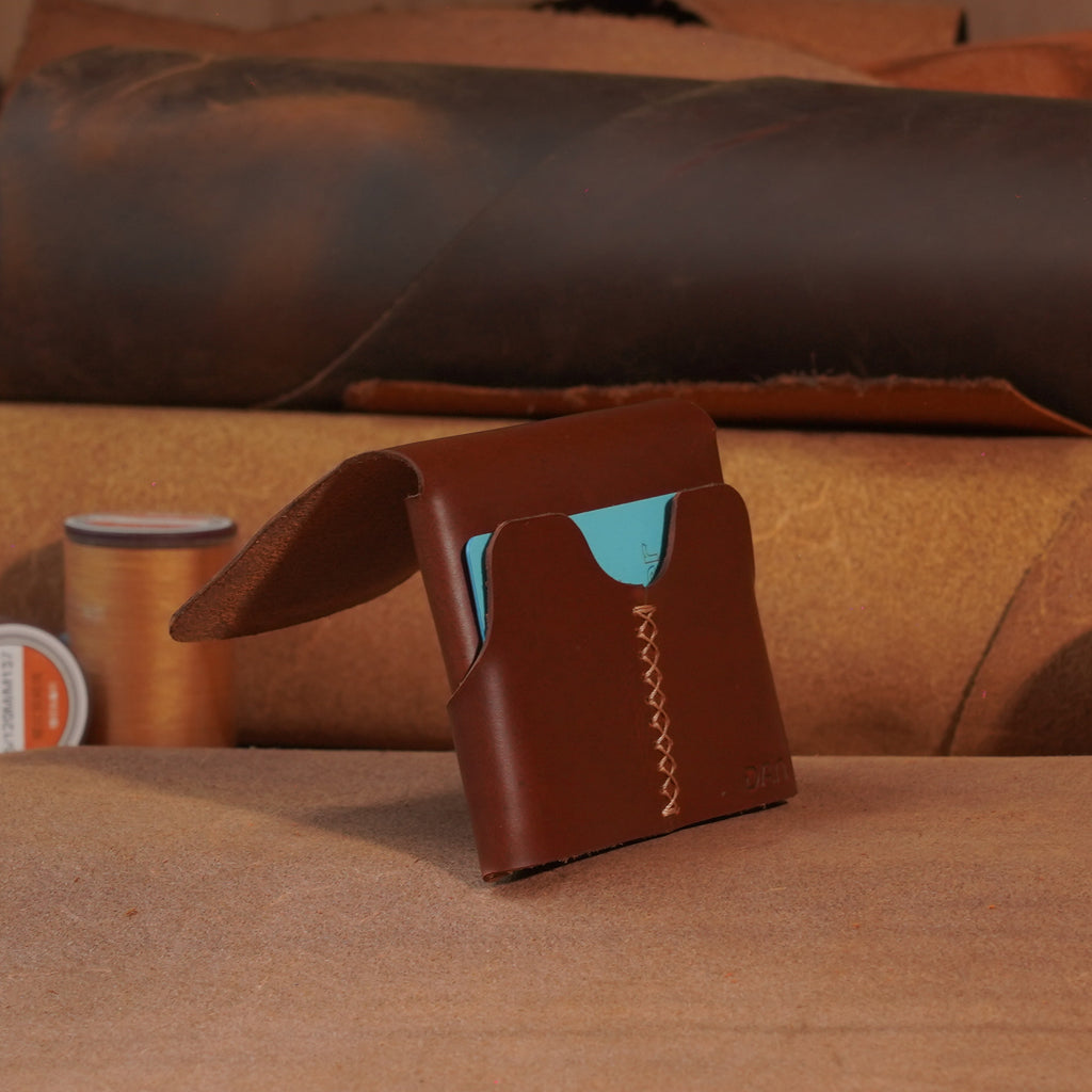 Compact Leather Flap Card Wallet