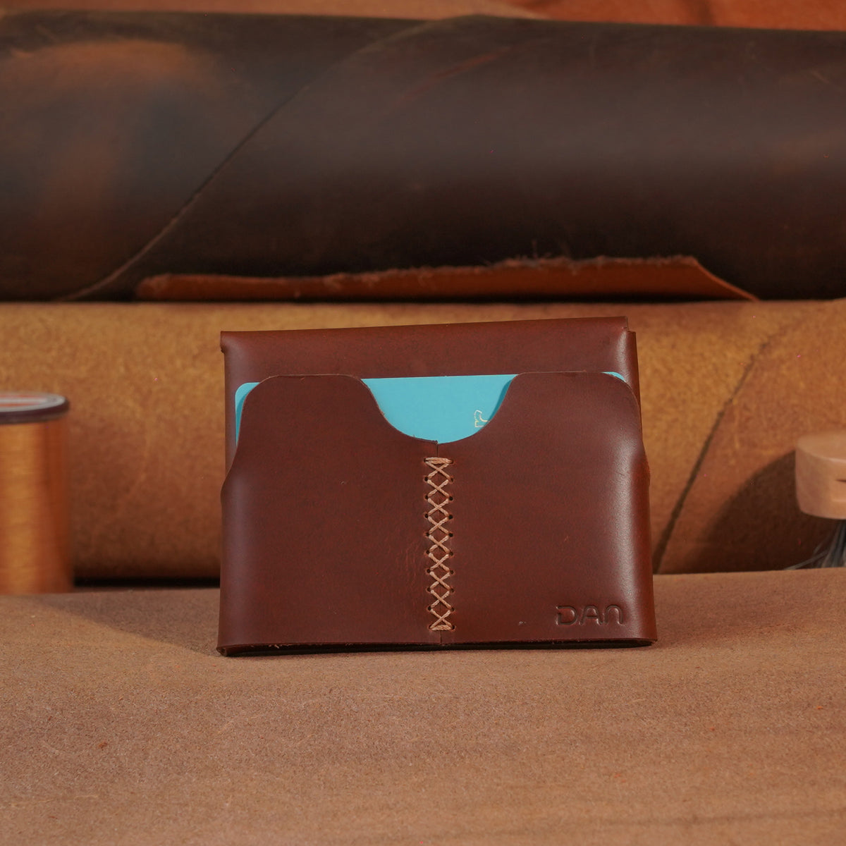 Compact Leather Flap Card Wallet