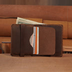 High-Capacity Leather Bifold Wallet with Tuck-Flap Card Pocket