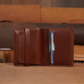 High-Capacity Leather Bifold Wallet with Tuck-Flap Card Pocket