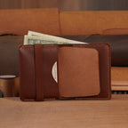 High-Capacity Leather Bifold Wallet with Tuck-Flap Card Pocket