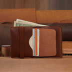 High-Capacity Leather Bifold Wallet with Tuck-Flap Card Pocket