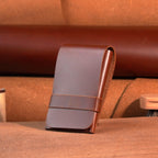 Minimalist Vertical Leather Tuck Wallet with Cash Pocket