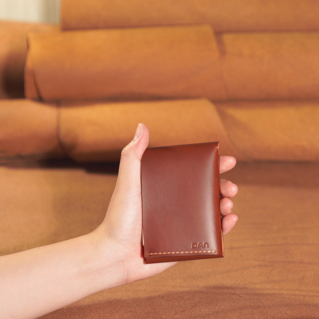 Compact Tuck-Flap Leather Wallet