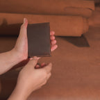 Minimalist Vertical Leather Tuck Wallet with Cash Pocket