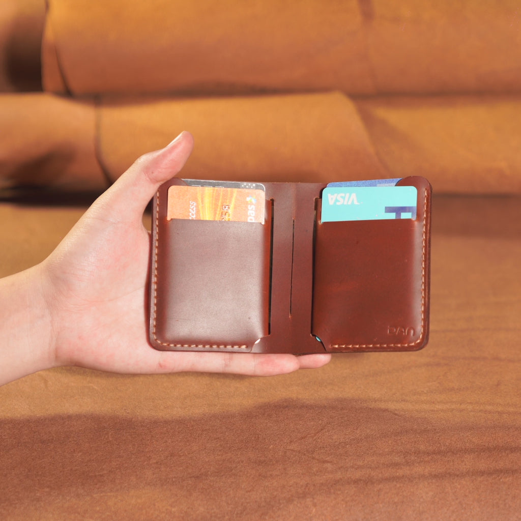 Cowhide Bifold Wallet with 6 Card Slots