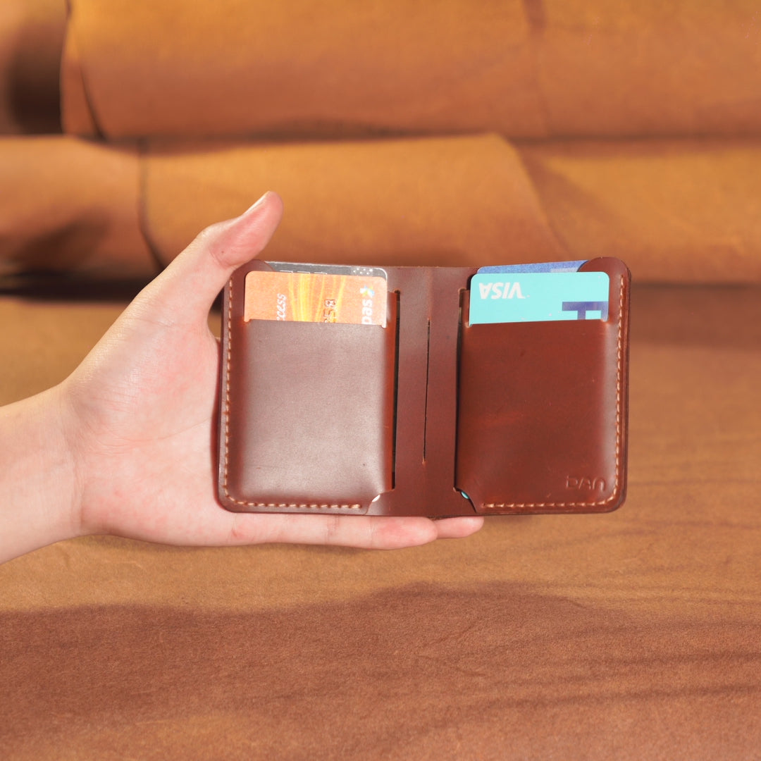 Cowhide Bifold Wallet with 6 Card Slots