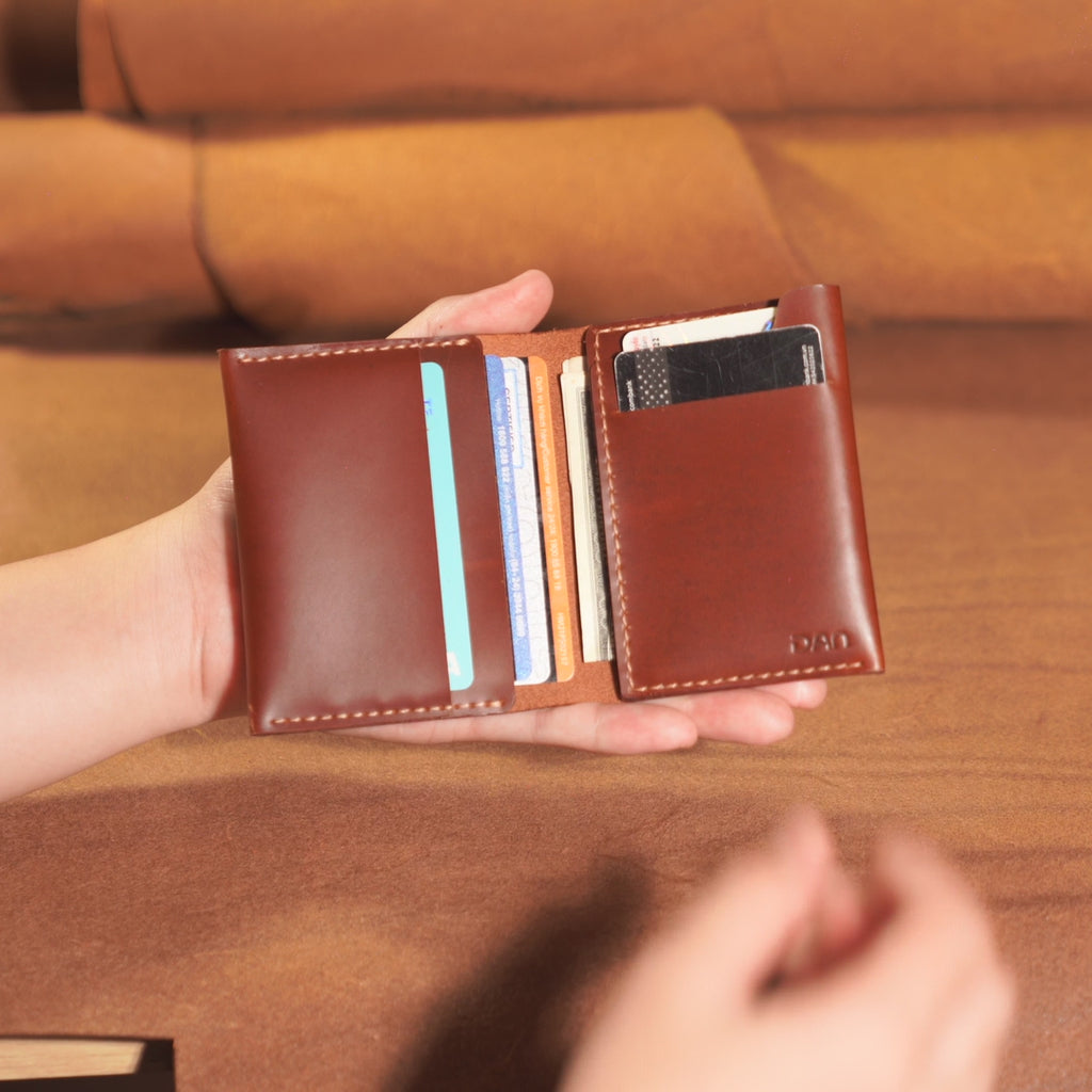 Vertical Leather Bifold Wallet