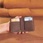 Cowhide Bifold Wallet with 6 Card Slots