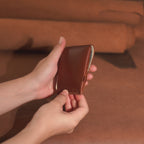 Minimalist Vertical Leather Tuck Wallet with Cash Pocket