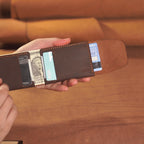 Horizontal Cowhide Wallet with Flap Closure