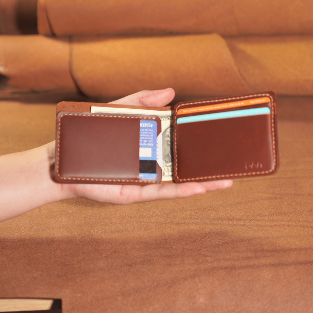 Horizontal Leather Bifold Wallet