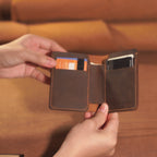 Vertical Cowhide Bifold Wallet