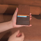 Compact Leather Flap Card Wallet