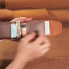 Horizontal Cowhide Wallet with Flap Closure