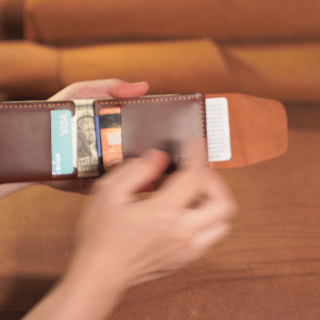 Horizontal Cowhide Wallet with Flap Closure