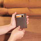 Mini Vertical Leather Card Wallet