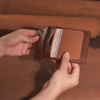 High-Capacity Leather Bifold Wallet with Tuck-Flap Card Pocket